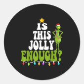 Is This Jolly Enough Merry Christmas Tree Lights F ラウンドシール (正面)