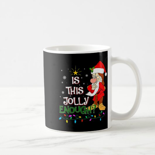 Is This Jolly Enough Mpy Elf Pajama Christmas Ligh コーヒーマグカップ (右)