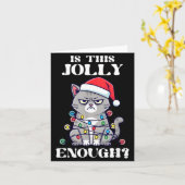 Is This Jolly Enough Tangled Christmas Cat  カード (黄色い花)