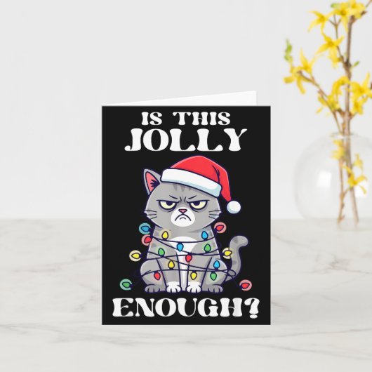 Is This Jolly Enough Tangled Christmas Cat  カード (黄色い花)