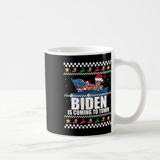 Is To Town来醜いクリスマスセーターミーム コーヒーマグカップ (右)