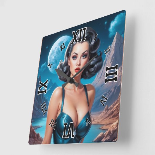 I's Vacation AI Concept Art by Xzendor7 スクエア壁時計 (傾斜)