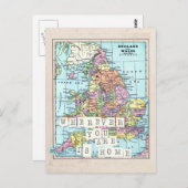 Is Where You Are Homeヴィンテージマップはがき ポストカード (正面/裏面)