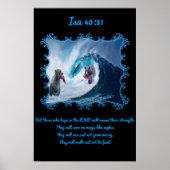 Isa 40:31グリズリーベアは海の中で。 ポスター (正面)