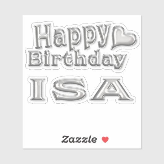 Isa Happy Birthday silver Aufkleber Sticker シール (シート)
