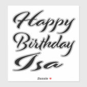 Isa Name Vorname black Sticker Geburtstag シール (シート)