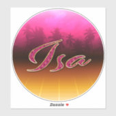 Isa Vorname Name golden pink Aufkleber Sticker シール (シート)
