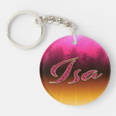 Isa Vorname Name golden pink Schlüsselanhänger キーホルダー (正面)