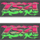 Isa Vorname Name Graffiti Aufkleber Sticker シール (正面)