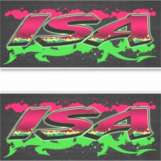 Isa Vorname Name Graffiti Aufkleber Sticker シール (正面)