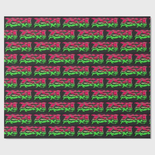 Isa Vorname Name Graffiti red green ラッピングペーパー (フラット)