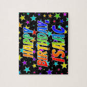 「ISAAC」名、おもしろい「ハッピーバースデー」 ジグソーパズル (縦)