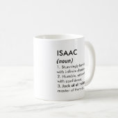 Isaac name, Editable name, Custom name コーヒーマグカップ (正面右)