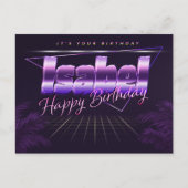Isabel Name Vorname lila Postkarte Geburtstag ポストカード (正面)