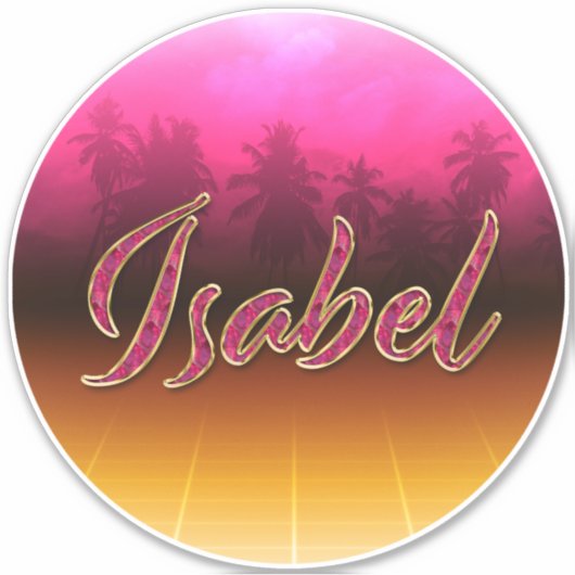Isabel Vorname Name golden pink Aufkleber Sticker シール (正面)