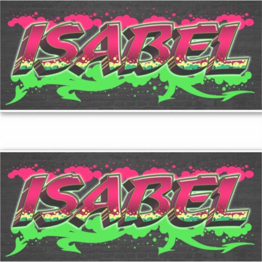 Isabel Vorname Name Graffiti Aufkleber Sticker シール (正面)