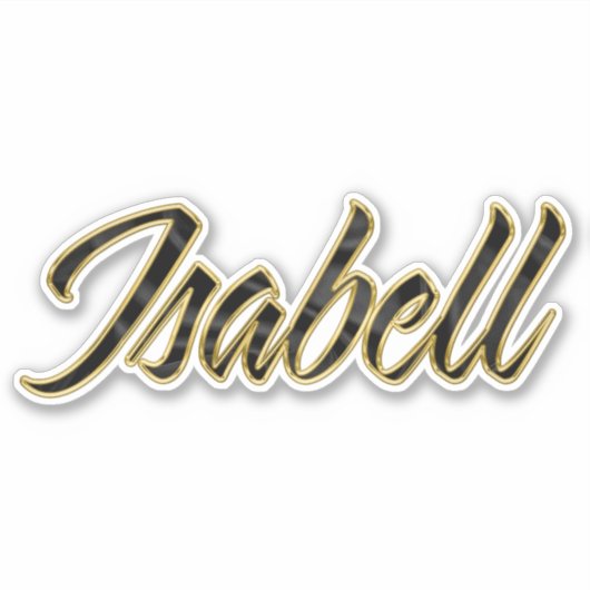 Isabell black gold Lettering Aufkleber Sticker シール (正面)