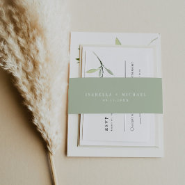ISABELLAライトパエレガントステルグリーンミニマリスト 招待状ベリーバンド