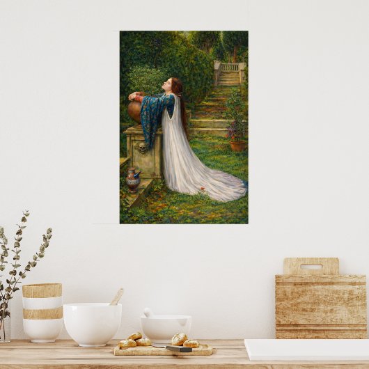 Isabella and the Pot of Basil by Waterhouse ポスター (キッチン)