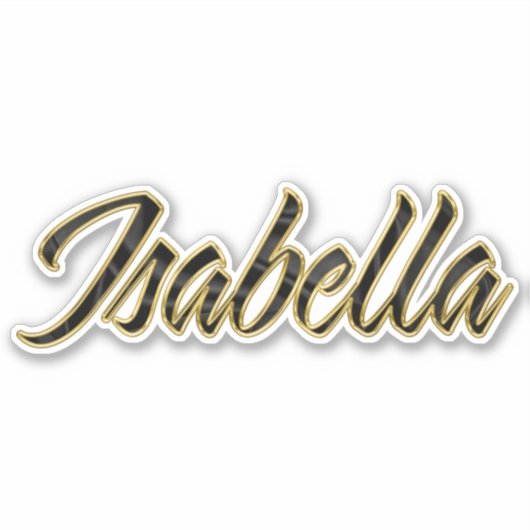 Isabella black gold Lettering Aufkleber Sticker シール (正面)