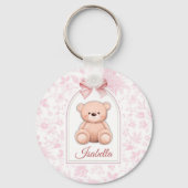 Isabella | Custom Pink Teddy Bear Nursery Design  キーホルダー (正面)