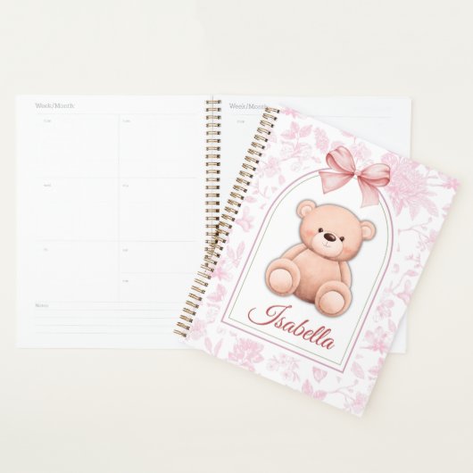 Isabella | Custom Pink Teddy Bear Nursery Design  プランナー手帳 (ディスプレー)