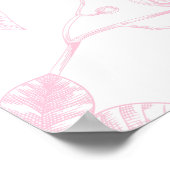 Isabella | Custom Pink Teddy Bear Nursery Design ポスター (角)