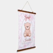 Isabella | Custom Pink Teddy Bear Nursery Design  吊り下げ型タペストリー (傾斜あり)