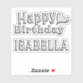 Isabella Happy Birthday silver Aufkleber Sticker シール (シート)