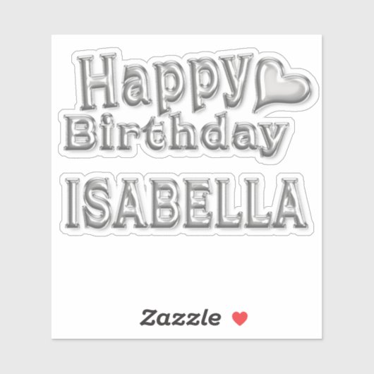 Isabella Happy Birthday silver Aufkleber Sticker シール (シート)