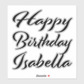 Isabella Name Vorname black Sticker Geburtstag シール (シート)