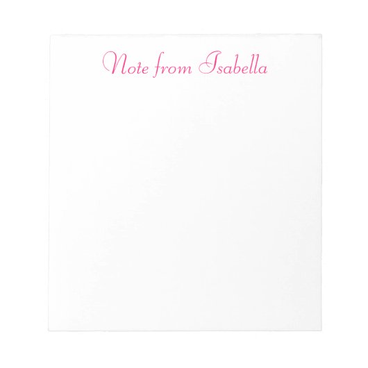 Isabella Notepadパーソナライズされたからのメモ ノートパッド (正面)