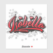 Isabella red Heart Graffiti Aufkleber Sticker シール (シート)