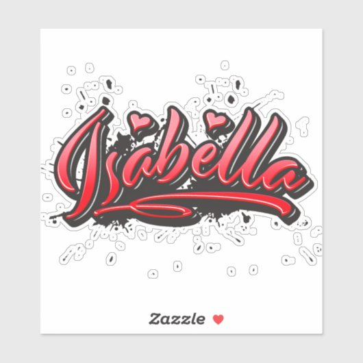 Isabella red Heart Graffiti Aufkleber Sticker シール (シート)