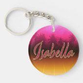 Isabella Vorname Name pink Schlüsselanhänger キーホルダー (正面)