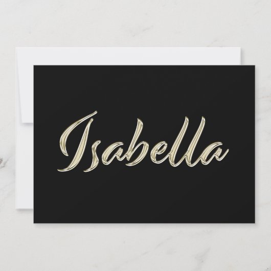 Isabella white gold Handwriting Karte カード (正面)