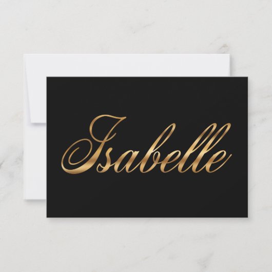 Isabelle gold Design Lettering Karte (正面)
