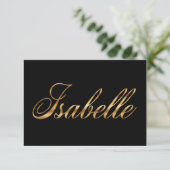 Isabelle gold Design Lettering Karte (スタンド正面)
