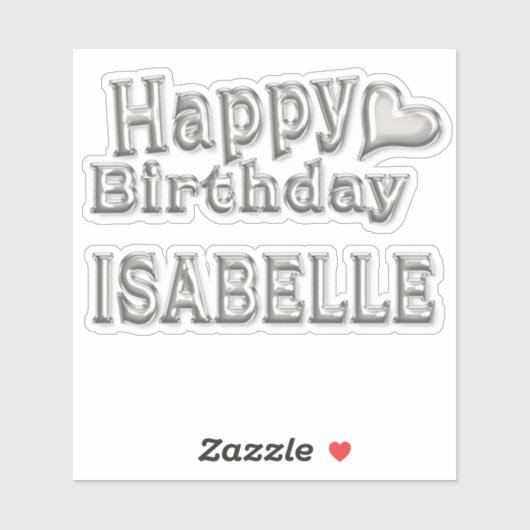 Isabelle Happy Birthday silver Aufkleber Sticker シール (シート)