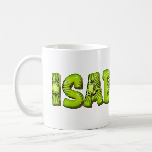 Isabelle Name Kiwi Style Tasse Kaffeetasse コーヒーマグカップ (左)