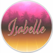 Isabelle Vorname Name pink Aufkleber Sticker シール (正面)