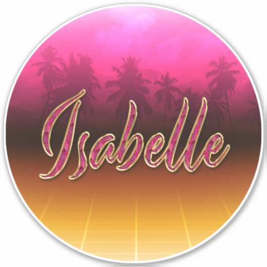 Isabelle Vorname Name pink Aufkleber Sticker シール (正面)