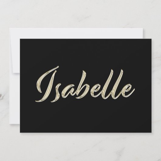 Isabelle white gold Handwriting Karte カード (正面)