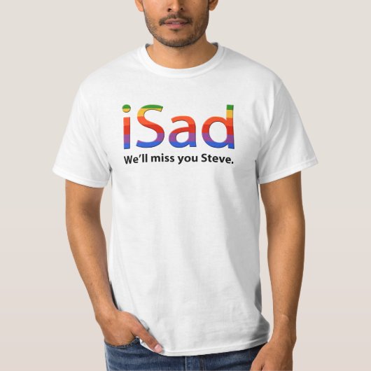 iSad私達はスティーブを恋しく思います Tシャツ (正面)