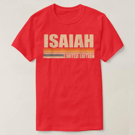 Isaiahギフト名パーソナライズされたおもしろいレトロヴィンテージ Tシャツ (デザイン正面)