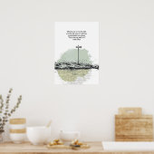 Isaiah 30:21 Christian Wall Art Faith Decor ポスター (キッチン)