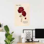 Isaiah 4031 Wall Art Print – Red Peonies Botanical ポスター (ホームオフィス)