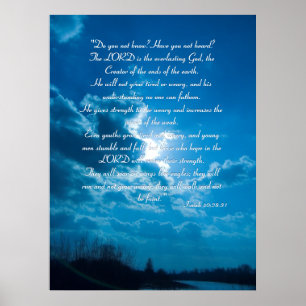 Isaiah 40;28-31 - Inspirational Poster ポスター