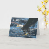 ISAIAH 40:31翼を持つ山としてイーグルス カード (黄色い花)