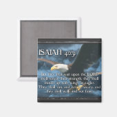 ISAIAH 40:31翼を持つ山としてイーグルス マグネット (正面/裏面)